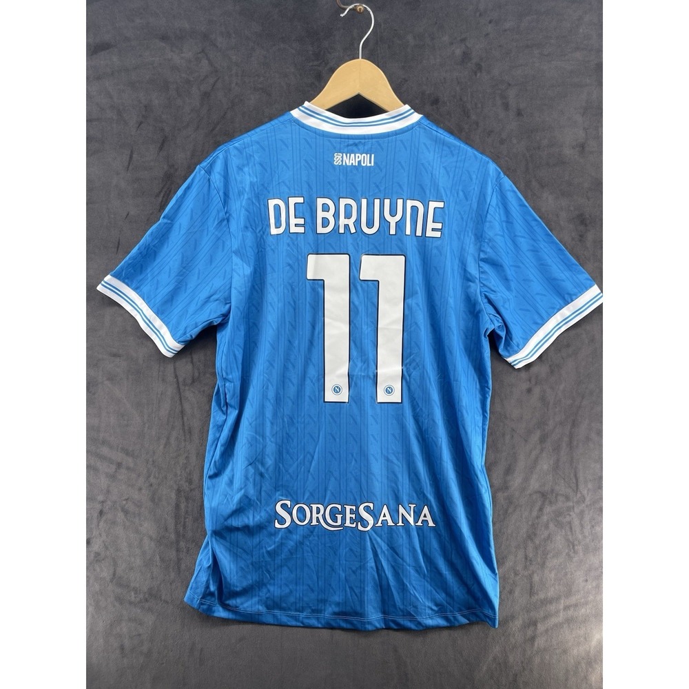 EA7 Napoli De Bruyne #11 Home Jersey Men's XL Giorgio Armani Design Certilogo - Picture 2 of 10